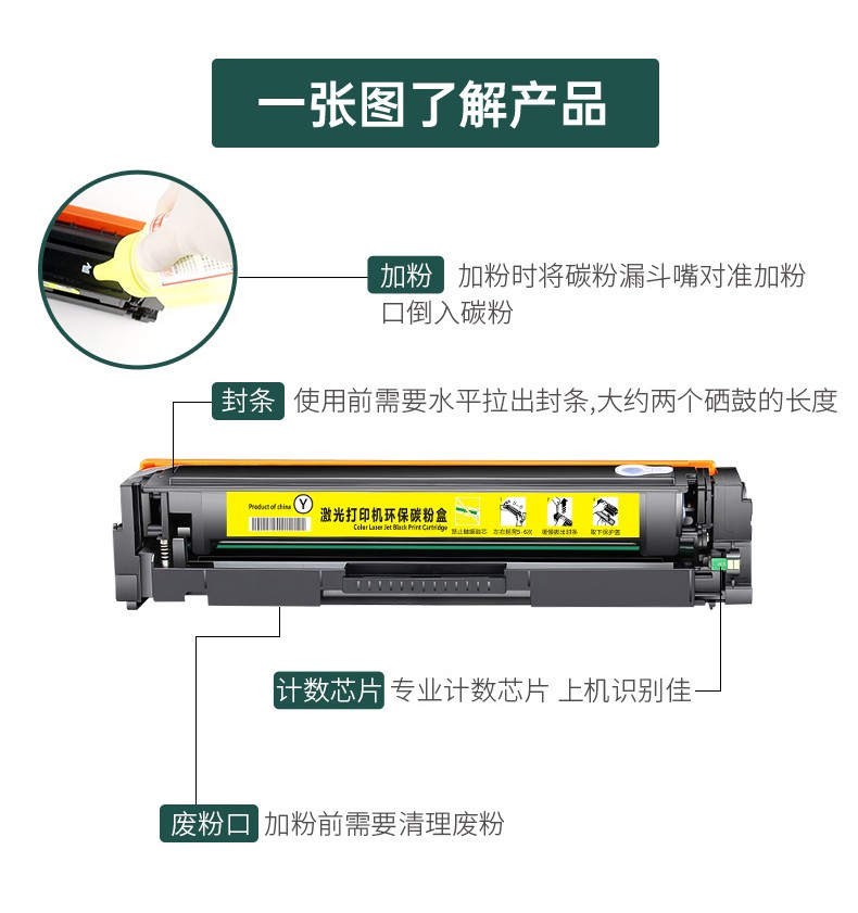 旭日丰彩~XRH-CF410硒鼓黑色适用惠普CF410A硒鼓HP M377DW M452DW M452DN M452NW M477FDW FNW 易加粉 Laser Pro 彩色激光打印机