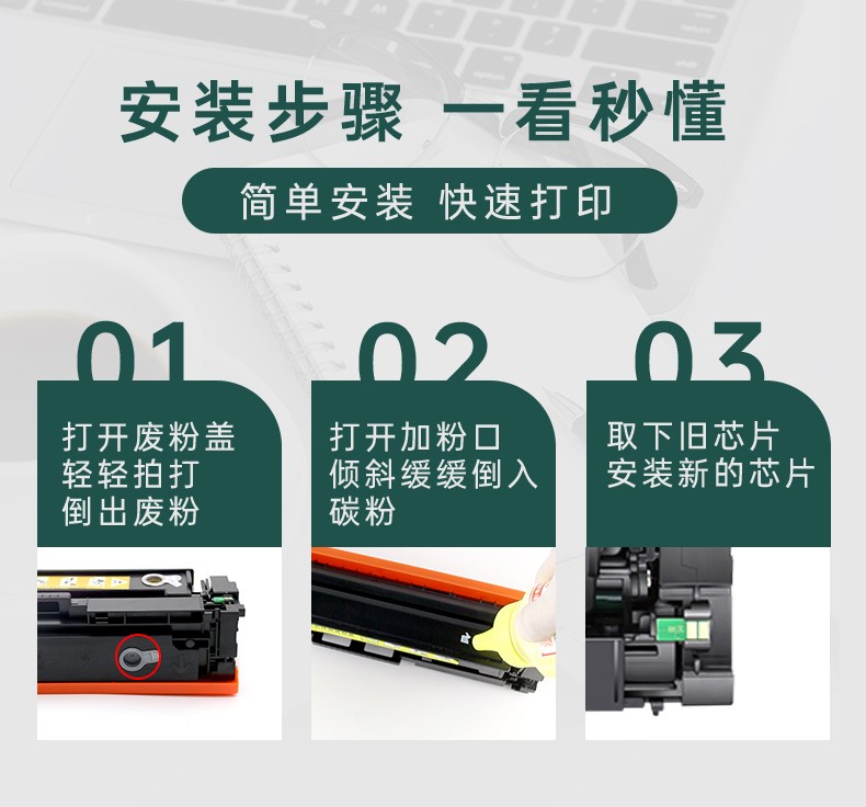 旭日丰彩~CF510a硒鼓 适用惠普m154a硒鼓m180n hp204a M181fw墨盒M154nw彩色打印机碳粉Color LaserJet Pro MFP