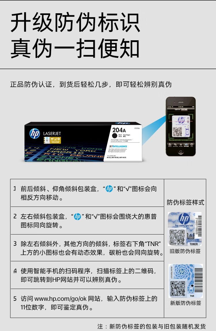 惠普CF510A）黑色原装硒鼓（HP）204A系列 单支装（适用hp M180n/M154a/M181fw/M154nw）打印页数1100