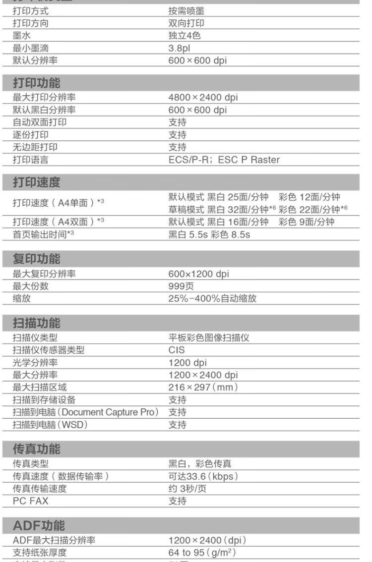 爱普生（EPSON） L6558 A4彩色打印机办公 打印复印扫描一体机 L6558（一年延保版）