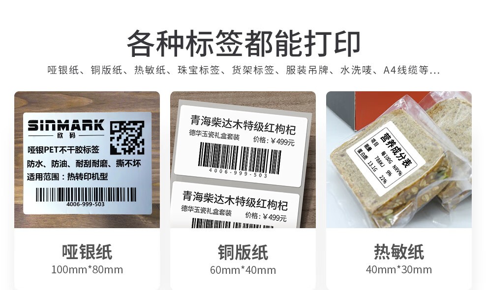 TSC T-4503E(300DPI)条码打印机 T4503E/T4502/T300A热敏标签打印机条码机 不干胶 水洗标 吊牌 打印机 标签打印机
