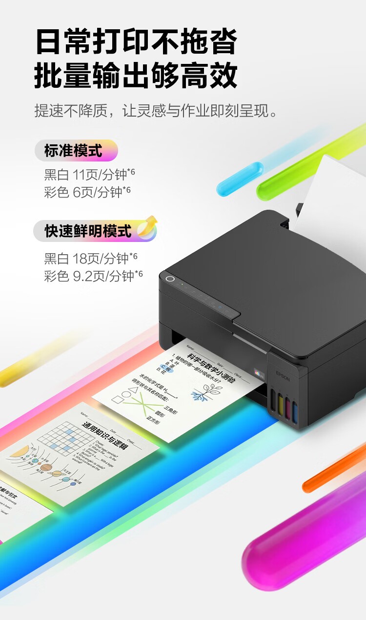 爱普生L3358黑色机器（EPSON） 彩色 多功能一体机 (打印 复印 扫描)家用办公打印(L3258升级型)004系列墨水