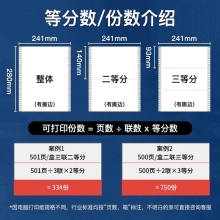 立信 241电脑针式打印纸连打电脑打印纸出库送货清单发票单据打印纸241 二联三等分可撕边（1000页）
